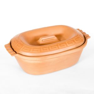 This photo shows a large natural roman  clay bowl