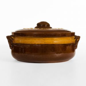 MID-SIZE ROUND GLAZED CLAY POT - Terracotta Cookware